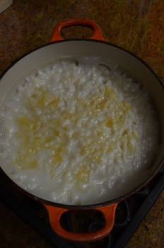 rice pudding in pot